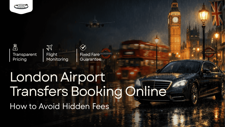 How to Avoid Hidden Fees by pre-booking Just Airports for london airport transfers booking online.